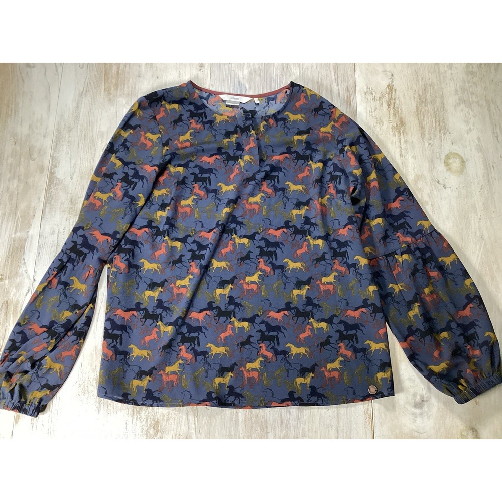 Nümph Sheer Shirt With Horse Design Womens Size 38 Equestrian‎ Rodeo
